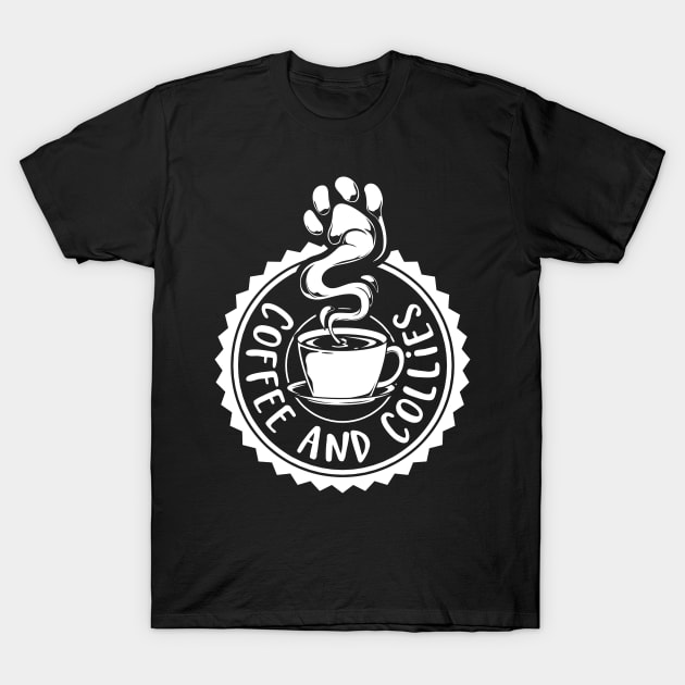 Coffee and Collies - Rough Collie T-Shirt by Modern Medieval Design